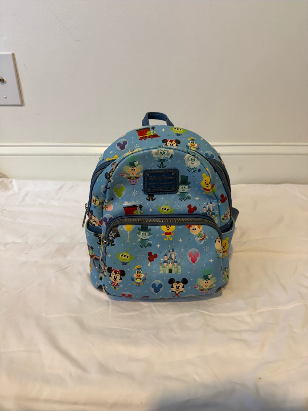 Disney Parks Chibi Loungefly Mini Backpack Blue Mickey Pooh Haunted Mansion